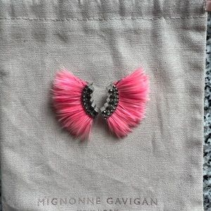 Mignonne Gavigan Hot Pink Feather earrings